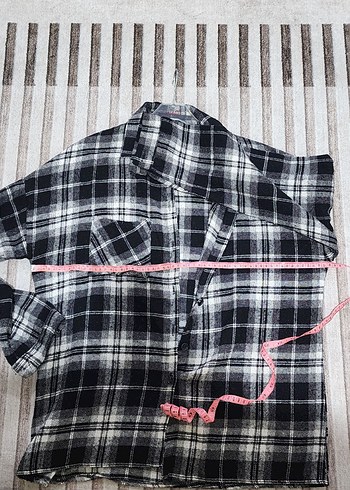 Gri Kareli Pamuklu Kadın Gömlek - Görsel 3