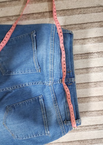 Kadın Mavi Denim Kemerli Normal Boy Jean - Görsel 4