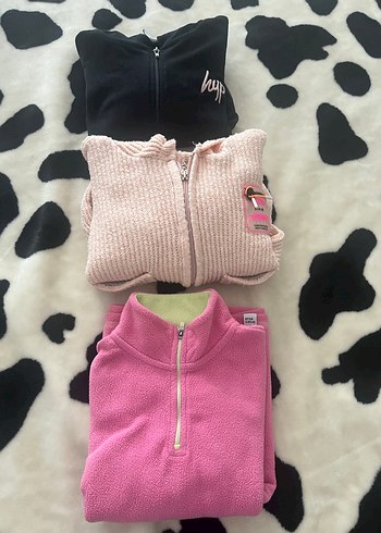 Kız Çocuk Pembe Fermuarlı İnce Sweatshirt