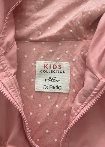 7 Yaş Beden Kız Çocuk Pembe Kapüşonlu Düğmeli Mont