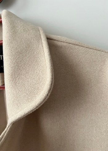 m Beden ten rengi Renk Bej Mini Kadın Kaban Düğmeli Klasik Yaka