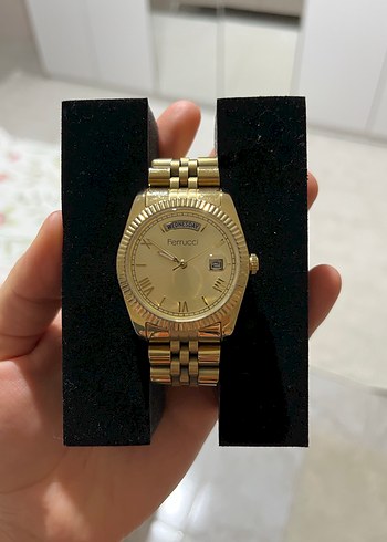  Beden altın Renk Ferruci gold saat