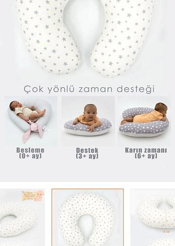 Nakışlı Beyaz Hamile Emzirme Yastığı - Görsel 2