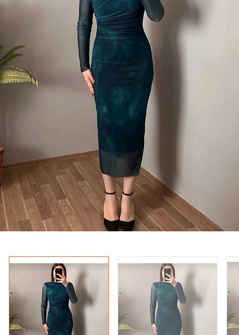 Trendyol & Milla Lacivert Bağlamalı Uzun Kadın Elbise