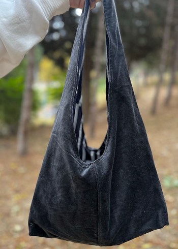 Diğer Siyah Süet Goth Tarzı Kadın Çanta