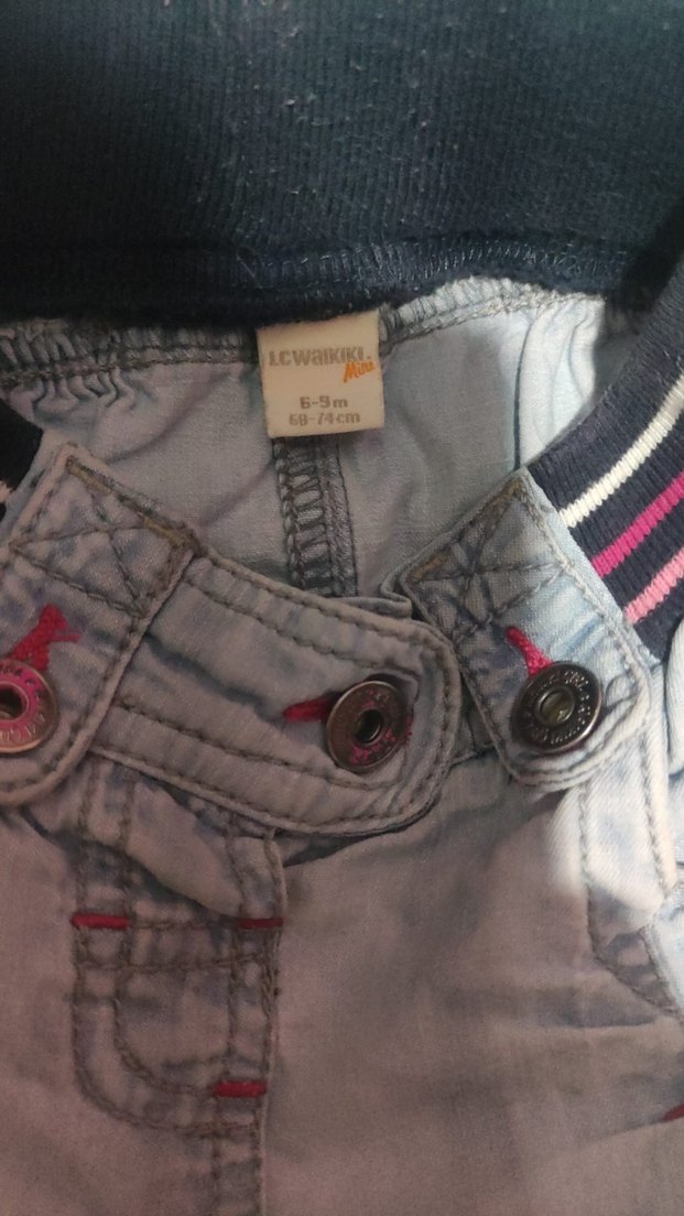 Nakışlı Gri Denim Kız Çocuk Etek - Görsel 2