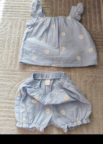 Bebek Kız Nakışlı Pastel Renk Kıyafet Seti - Görsel 2