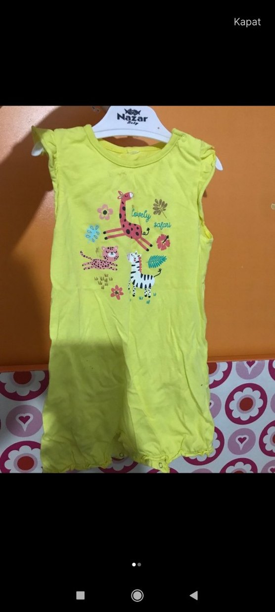 Renkli Baskılı Bebek Kız Tulum - Görsel 2