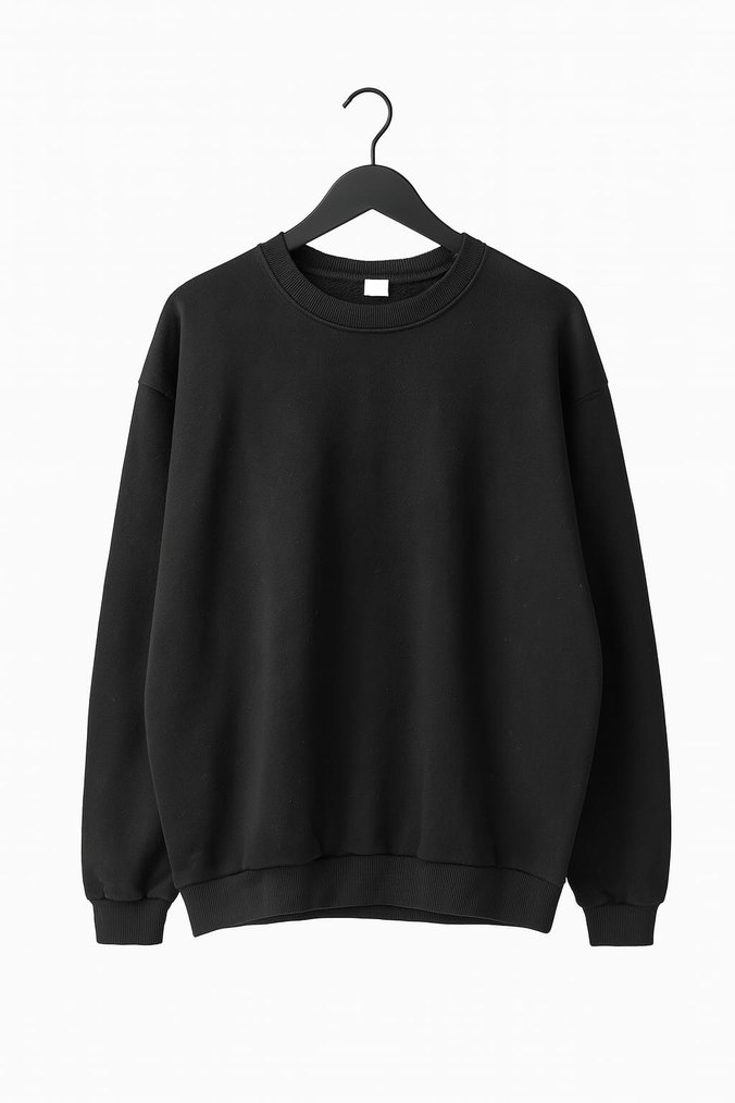 Siyah Salaş Kadın Sweatshirt - Görsel 2