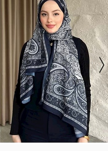 bilru design desenli soft pamuk şal lacivert