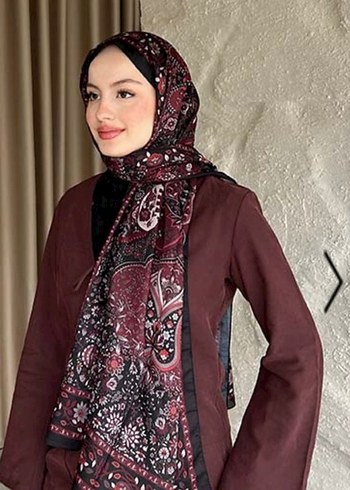 Bilru design desenli soft pamuk şal bordo