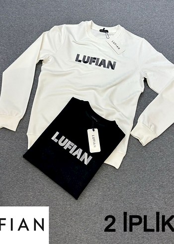 Beyaz Pamuklu Uzun Kollu Lufian Sweatshirt