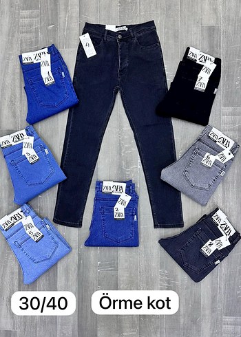 Kadın Mavi Örme Kot Pantolon - Regular Fit