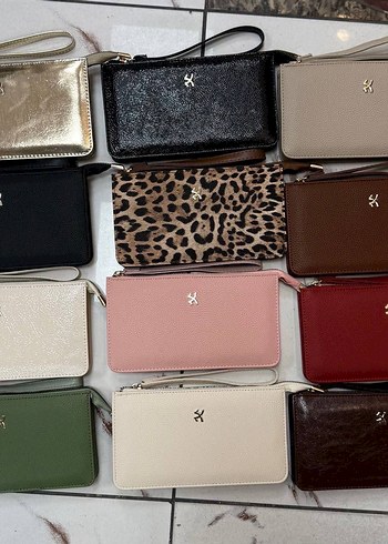 Diğer Pembe Deri Fermuarlı Kadın Clutch Cüzdan