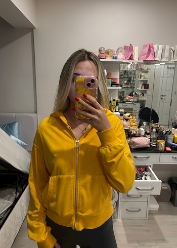 Bershka Bershka Sarı Fermuarlı Kadın Sweatshirt