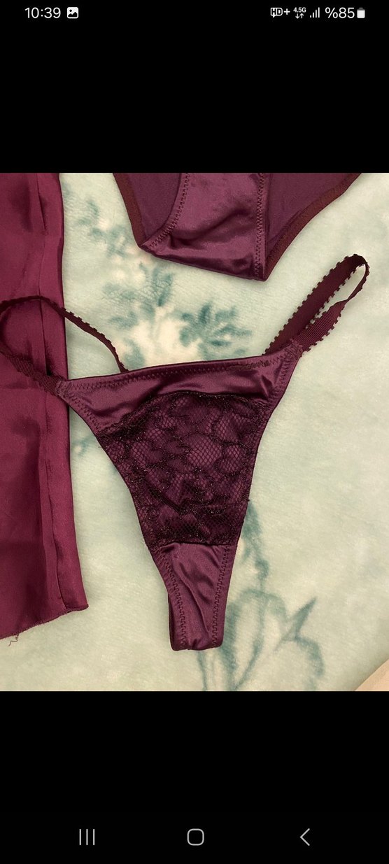 Mor Vintage Midi Kadın İç Çamaşırı saten külot - Görsel 2