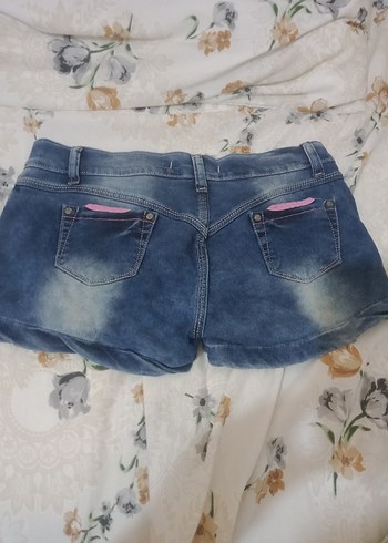 Diğer Düğmeli Mavi Mini Denim Şort
