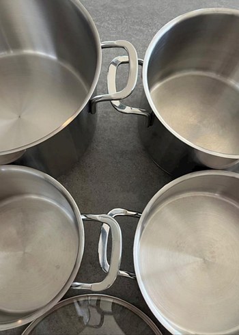  Beden gri Renk Fissler Gümüş Paslanmaz Çelik Tencere Seti
