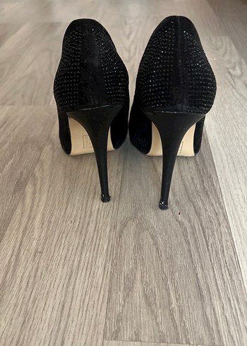 Diğer Siyah Süet minik taşlı Stiletto