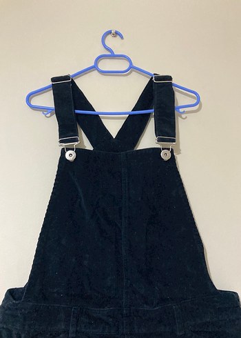 Kadın Süet Kısa Askılı Salopet - Görsel 2