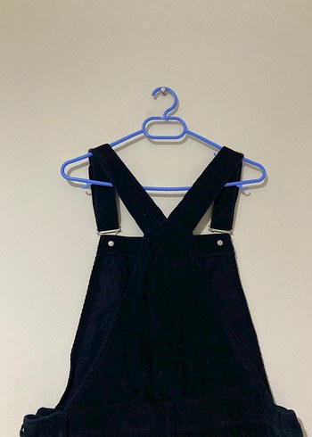 Kadın Süet Kısa Askılı Salopet - Görsel 3