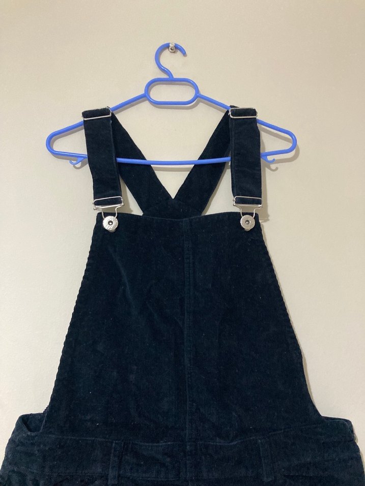 Kadın Süet Kısa Askılı Salopet - Görsel 2