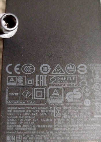 orjinal Microsoft 1749 adaptör 15v 6a - Görsel 2