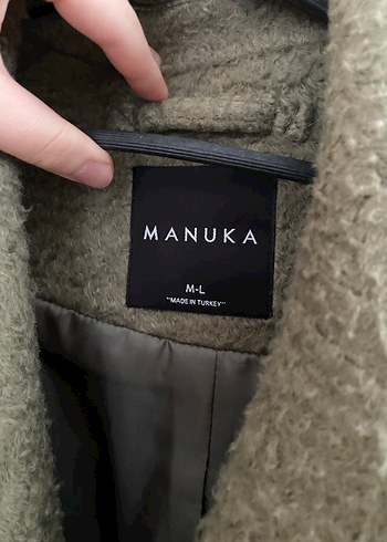 l Beden haki Renk Manuka Düğmeli Haki Kaban