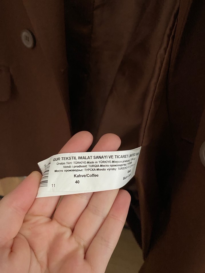 Dilvin Kadın Kahverengi Düğmeli Blazer - Görsel 2