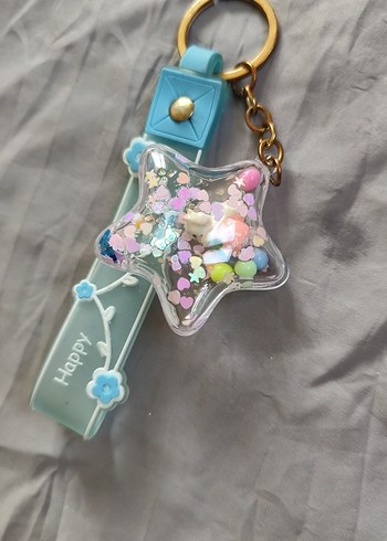 Pastel Renkli Boncuklu Yıldız Anahtarlık - Görsel 2