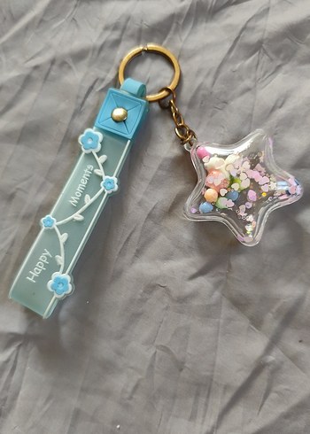 Pastel Renkli Boncuklu Yıldız Anahtarlık - Görsel 3