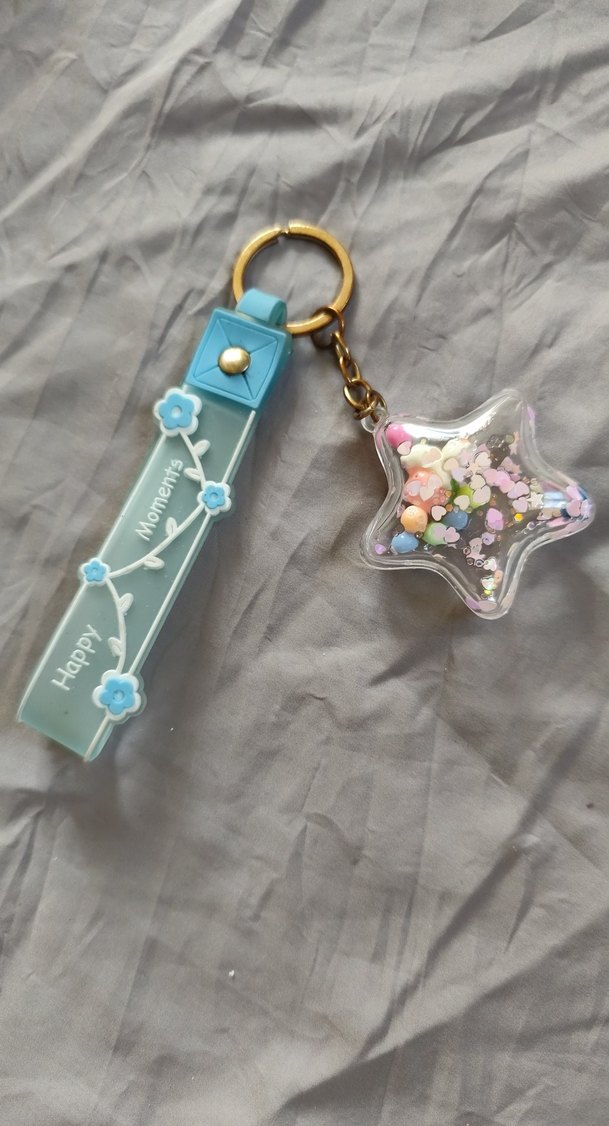 Pastel Renkli Boncuklu Yıldız Anahtarlık - Görsel 3