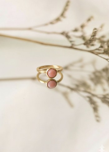 Pembe Minimalist Bohem Yüzük