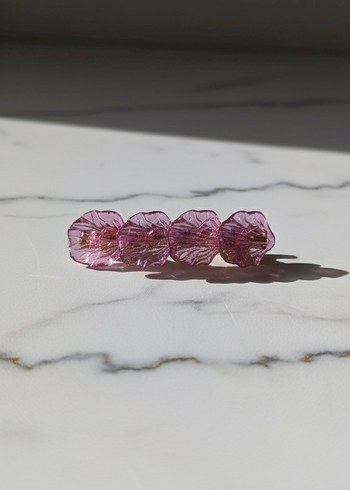 Pembe Boncuklu Cam Toka [ 1 Adet ]