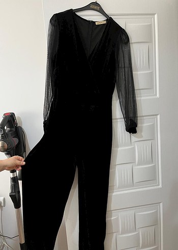 Siyah kadife tulum - Görsel 3