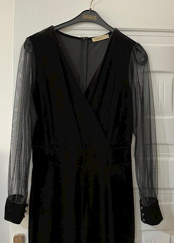 Siyah kadife tulum - Görsel 5