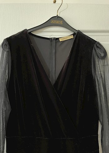 Siyah kadife tulum - Görsel 7