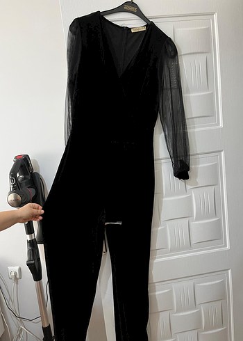 Siyah kadife tulum - Görsel 2