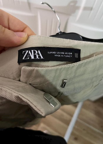 Zara Bej Keten Rahat Kesim Kadın Pantolon - Görsel 4