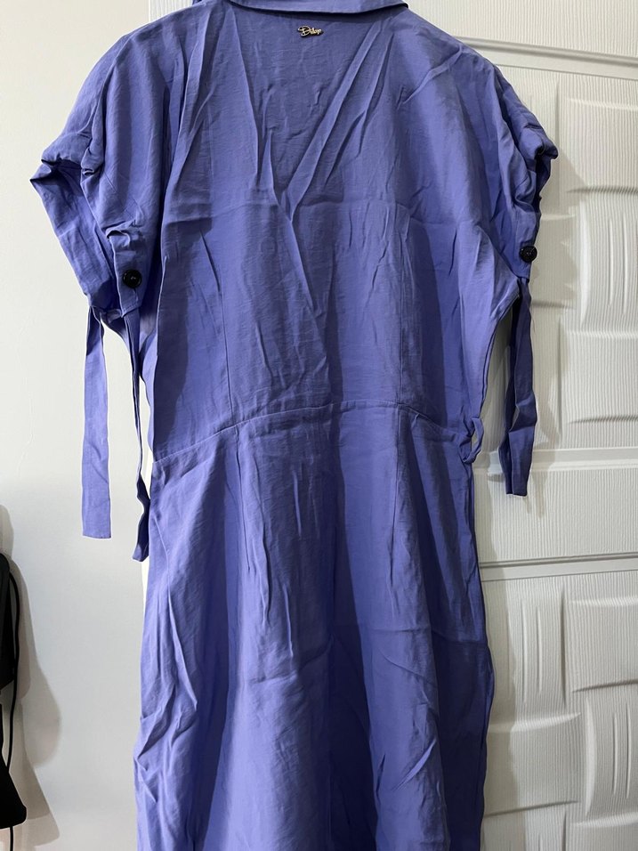 Mor Keten Salaş Uzun Elbise - Görsel 4