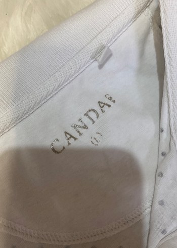 l Beden Puantiye Desenli Kısa Kollu tişört