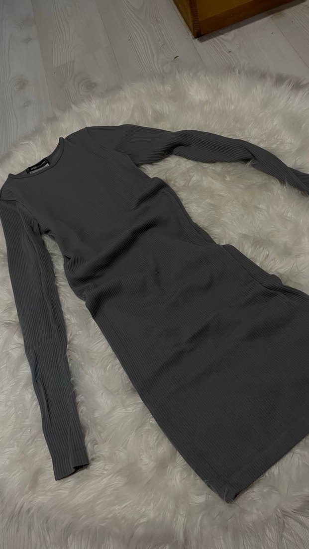 Gri Mini Elbise - Görsel 2