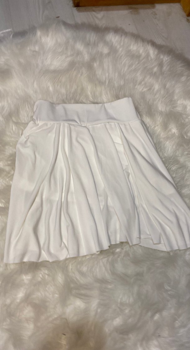 Beyaz Pilili Midi Etek - Görsel 2