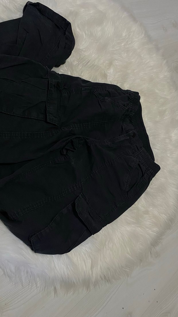 H&M sokak tarzı vintage kargo cep pantolon - Görsel 2