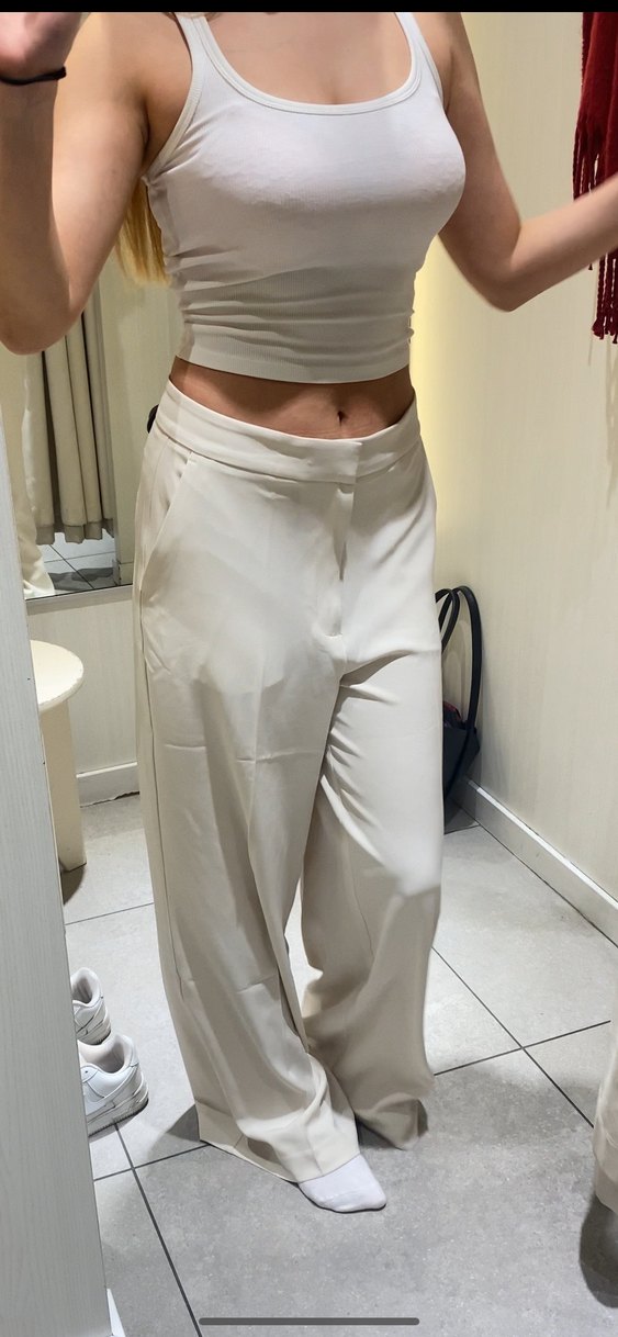 HM Beyaz Kadın Pantolon - Görsel 3