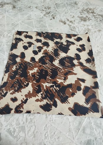 Diğer Kahverengi Zebra Desenli Bohem Eşarp