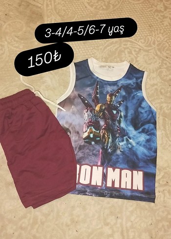 Erkek Çocuk Kolsuz Iron Man Baskılı Tişört