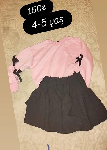 Pembe Fırfırlı Kız Çocuk Etek 4-5 Yaş