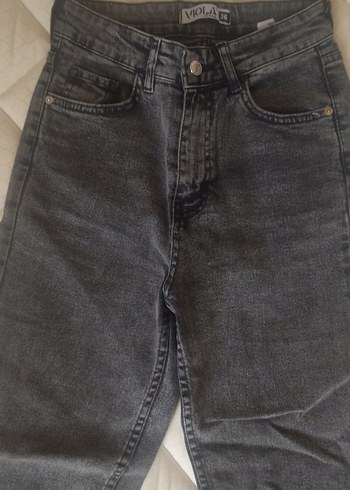 Akınal Bella Gri boru paça kadın Jean / kot pantolon