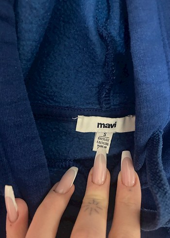 Kadın Lacivert Kapüşonlu Baskılı Sweatshirt - Görsel 2